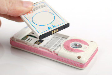 Fototapeta premium cellphone with battery