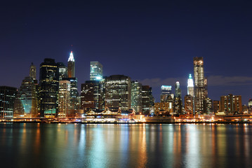 Manhattan at night in New York City