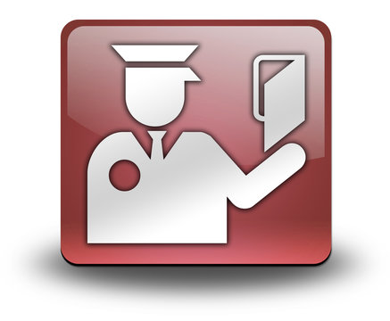 Red 3D Effect Icon "Immigration / ID Check"