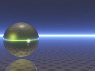 Fototapeta na wymiar Abstract light reflecting sphere