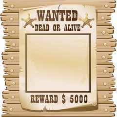 Wanted Dead or Alive Poster-Ricercato Vivo o Morto-Vector