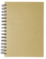 Brown plain closed notebook isolated on white
