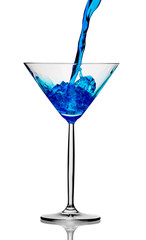 blue cocktail isolated on white background