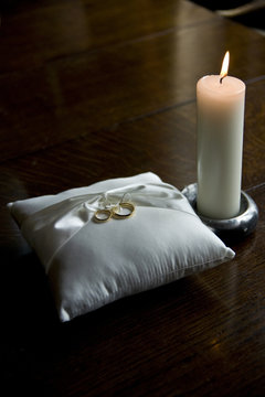 Wedding Rings and Candle