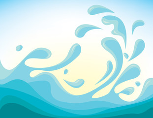 warm dynamic colorful water waves