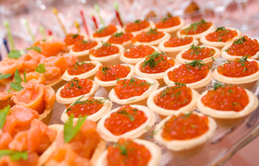 Tartlet with red caviar