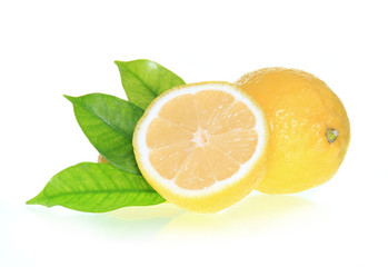 Fresh lemon isolated on white background