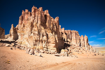 Rock cathedrals in Salar de Tara, Chile