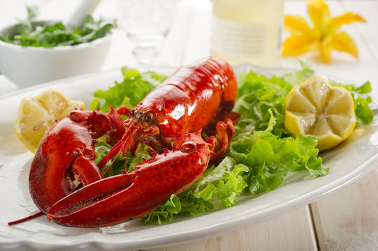 whole lobster with salad - aragosta e insalata
