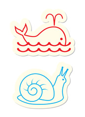 Whale and Snail Icons