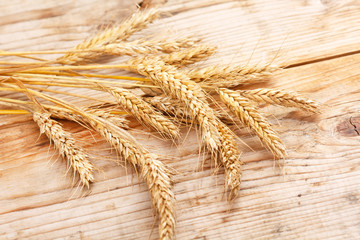 wheat on the wood background