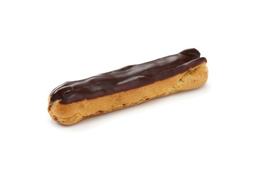 Chocolate Eclair on white background