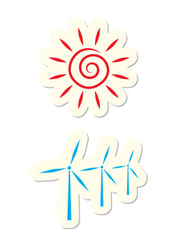 Sun and Turbine Icons