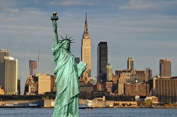 tourism concept new york city with statue liberty - 25282654