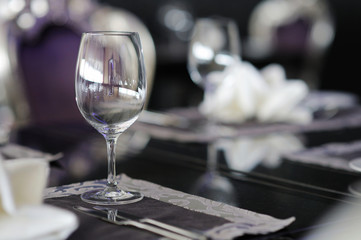 Wine glass on a table