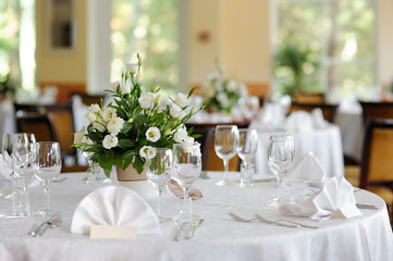 Table set for an event party or wedding