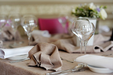 Table set for an event party