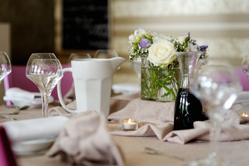Table set for an event party