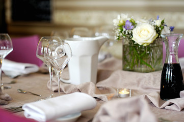 Table set for an event party