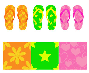 Set of flip-flops with three seamless