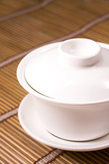 Fototapeta na wymiar teacup on wooden table