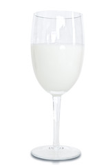 wine glass with milk