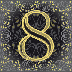 n&uacute;mero 8 decorado, ocho