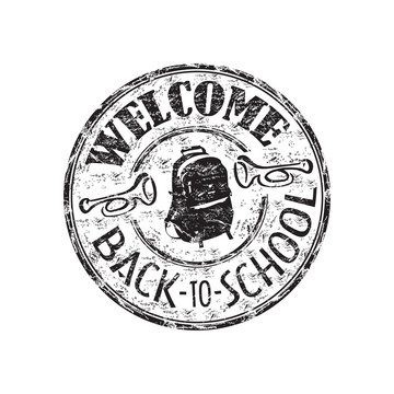 Welcome back to school stamp