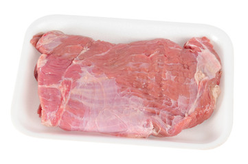 Meat packaging. Isolated