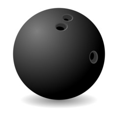 Black bowling ball isolated over white background