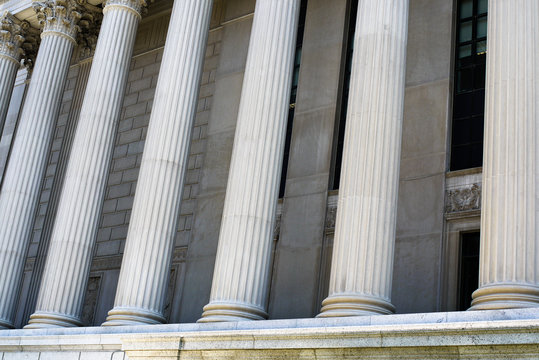 Classic building columns in Washington DC