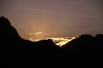 Sunset and silhouette