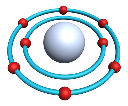 oxygen atom on white background