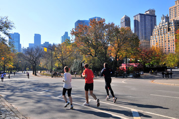 Naklejka premium Jogging at Central Park.