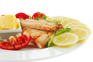 salmon and vegetables