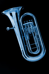 Blue Tuba Euphonium on Black