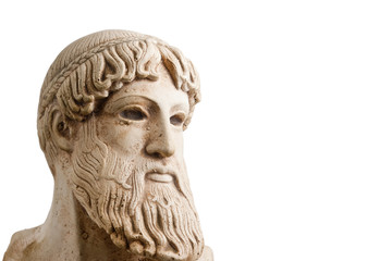 Fototapeta na wymiar Grecki bóg w pół profilu poziomym
