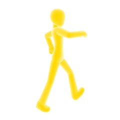Fototapeta na wymiar yellow person walking right B