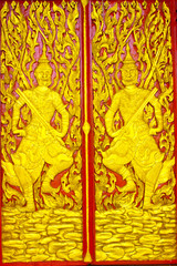 Thai style carved door