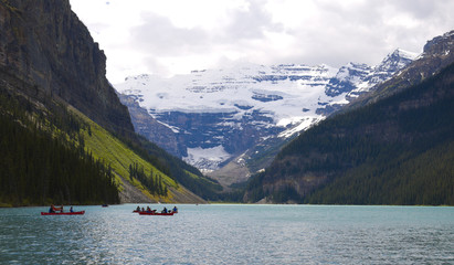 Canoes on Lake Louise