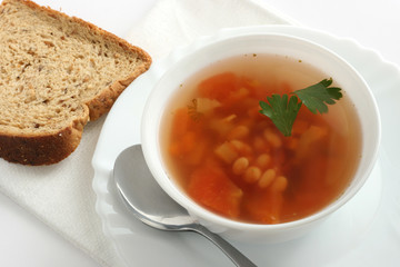 bean soup with bread