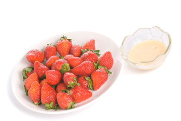 Isolated pile strawberry and yoghurt flavor