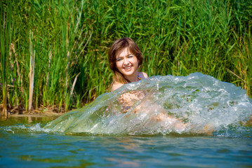 beautiful girls in water