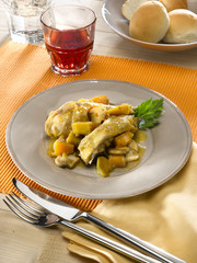 poulet à la crème aux potirons