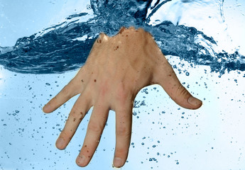 Human hand in water