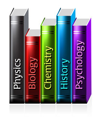 colored books isolated on white