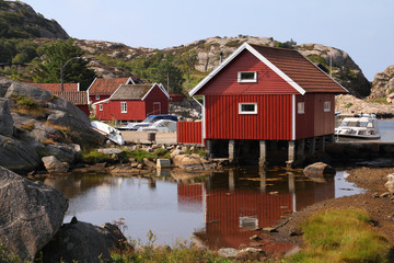 Fototapeta na wymiar Norway - Vest-Agder, Skjernoy island, Dyrstad harbor