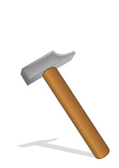 Vector illustration a hammer with the wooden handle