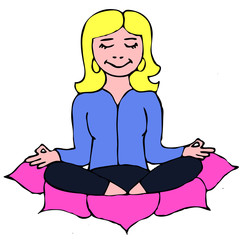 Vector yoga girl meditation