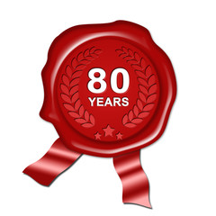 80 years, birthday, anniversary, jubilee seal